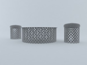 arabesque round furniture Modelo 3D