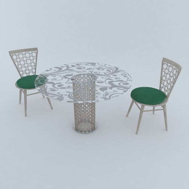 arabesque round furniture 3D Model .c4d .max .obj .3ds .fbx .stl .blend 