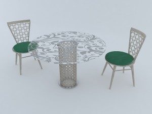 arabesque round furniture Model 3D