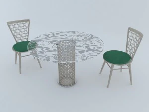 arabesque round furniture 3D Model