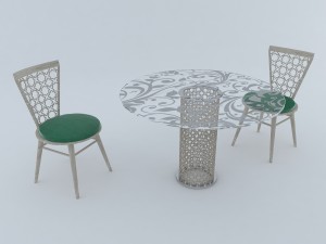 arabesque round furniture 3D Model