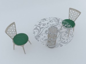arabesque round furniture 3D Model