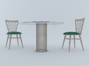 arabesque round furniture 3D Model