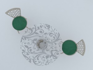 arabesque round furniture 3D Model