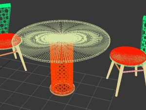 arabesque round furniture 3D Model