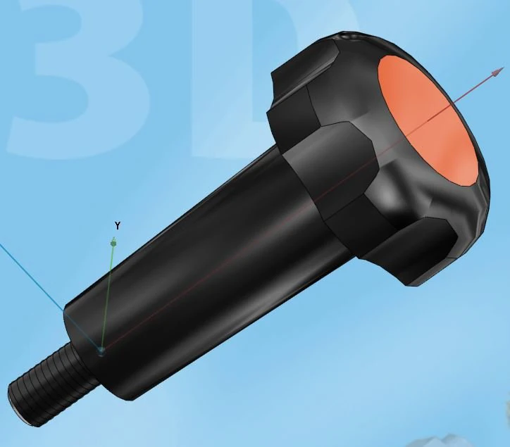 threaded handle 3D Model .c4d .max .obj .3ds .fbx .stl .blend 