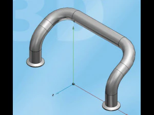 maniglia base curva Modello 3D