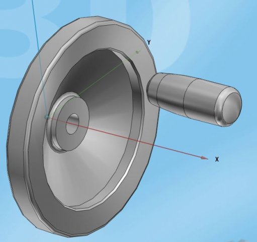 plain shaft hand wheel 3D Модель .c4d .max .obj .3ds .fbx .stl .blend 
