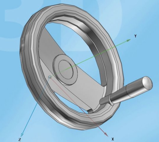 simple shaft hand wheel 3D Model .c4d .max .obj .3ds .fbx .stl .blend