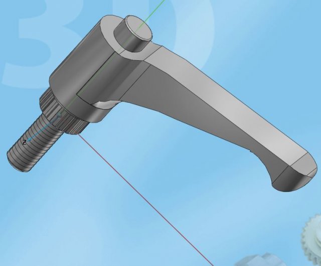 threaded lock handle Model 3D .c4d .max .obj .3ds .fbx .stl .blend 