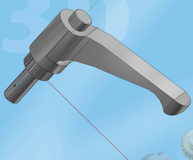 threaded lock handle 3D Model .c4d .max .obj .3ds .fbx .stl .blend 