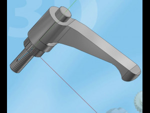 threaded lock handle 3D Model