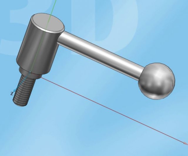 threaded machine handle 3D Модель .c4d .max .obj .3ds .fbx .stl .blend 