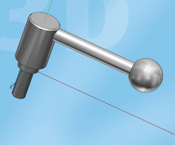 threaded machine handle 3D Model .c4d .max .obj .3ds .fbx .stl .blend 