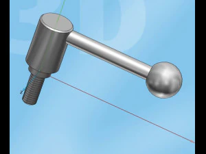 threaded machine handle 3D Model
