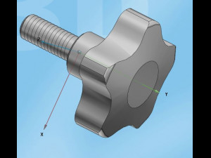 star threaded needle knob 3D 모델