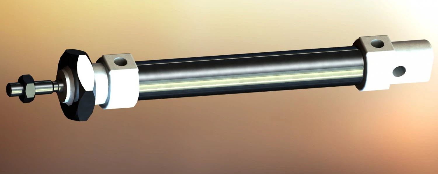 pneumatic small cylinder 3D Print Model .c4d .max .obj .3ds .fbx .stl .blend 