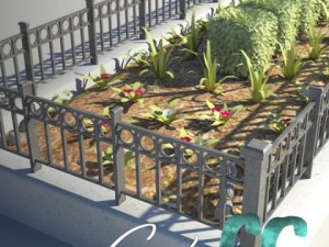 fenced planter bed 3D Model