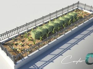 fenced planter bed 3Dモデル