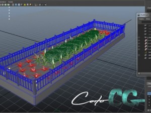 fenced planter bed 3Dモデル