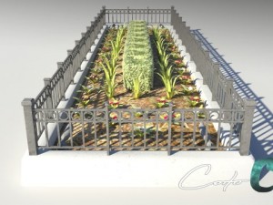 fenced planter bed 3Dモデル