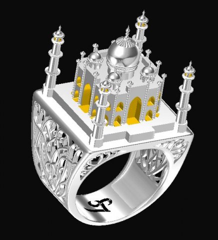 antique tajmahal ring 3D Model .c4d .max .obj .3ds .fbx .stl .blend
