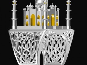 antique tajmahal ring 3D Model