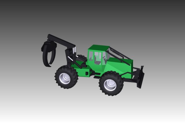 john deere 648 skidder 3D Model .c4d .max .obj .3ds .fbx .stl .blend