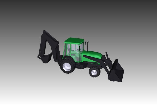 john deere 710 backhoe loader Modelo 3D .c4d .max .obj .3ds .fbx .stl .blend 