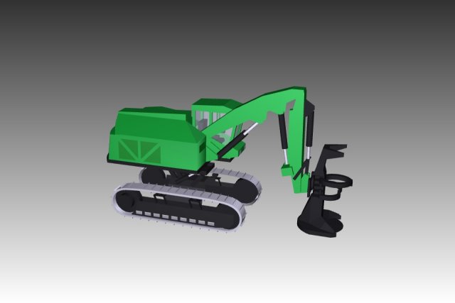john deere 903 feller buncher Modèle 3D .c4d .max .obj .3ds .fbx .stl .blend 