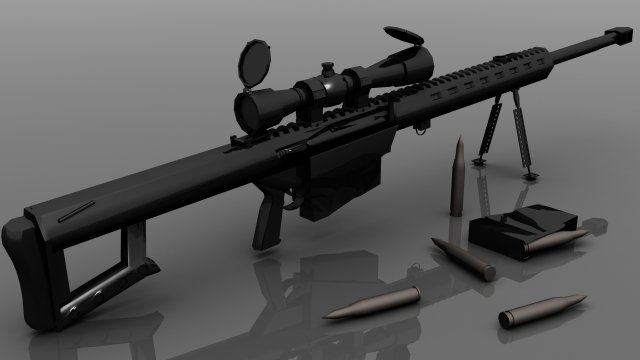 sniper barret 5 3Dモデル .c4d .max .obj .3ds .fbx .stl .blend 