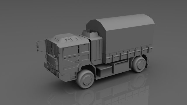 military truck Model 3D .c4d .max .obj .3ds .fbx .stl .blend 
