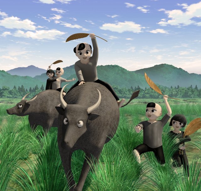 boy girl farm scene 3D Model .c4d .max .obj .3ds .fbx .stl .blend 
