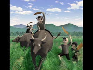 boy girl farm scene 3D Модель