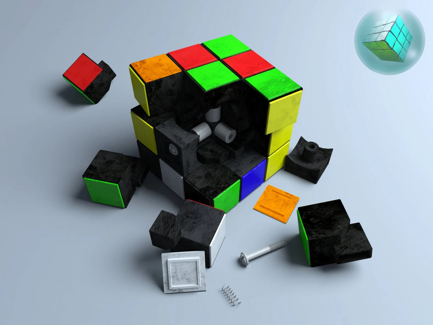 le rubik cube Modèle 3D .c4d .max .obj .3ds .fbx .stl .blend 