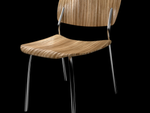 zebra wood chair 3D Модель