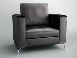 casino ii leather collection armchair Modello 3D