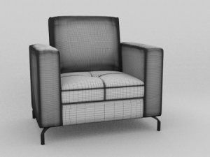 casino ii leather collection armchair 3D-Modell
