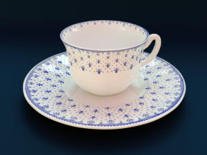 la cartuja de sevilla flor de liss crockery 3D Model