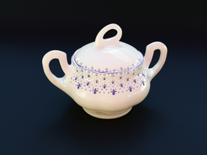 la cartuja de sevilla flor de liss crockery 3D Model