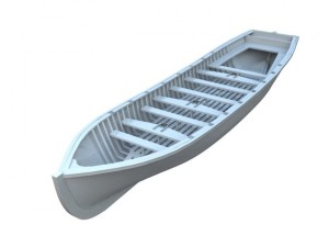 boat from the battleship poltava 1905 year 3D Model