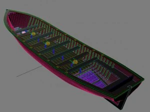 boat from the battleship poltava 1905 year 3D Model