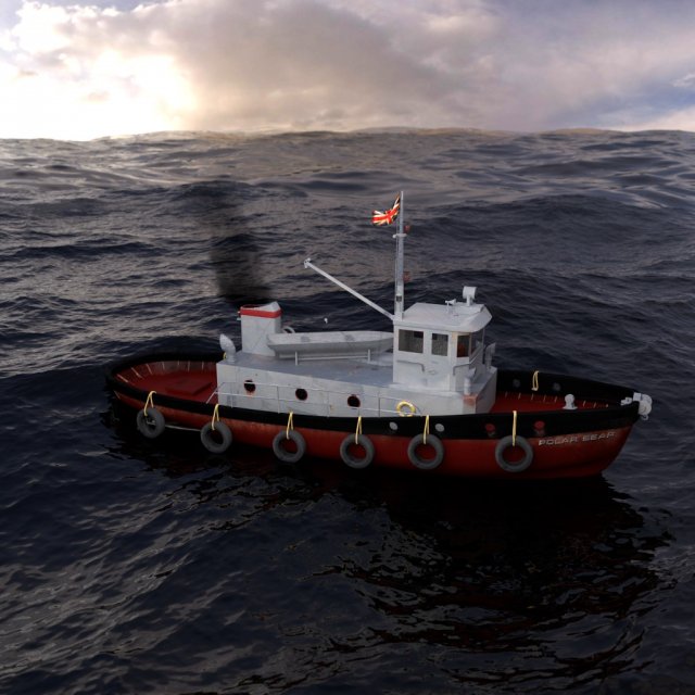 tugboat 3D Model .c4d .max .obj .3ds .fbx .stl .blend 
