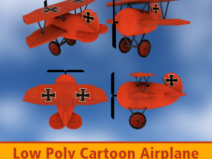 airplane cartoon 3D Model