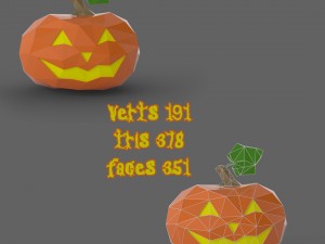 halloween pumpkin low poly 3D Print Model