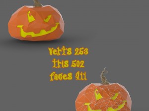 halloween pumpkin low poly 3D Print Model