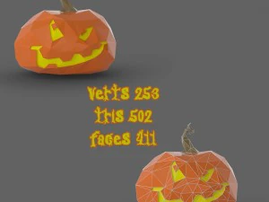 halloween pumpkin low poly 3D Print Model