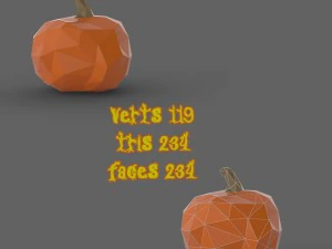 halloween pumpkin low poly 3D Print Model