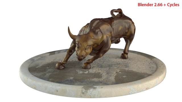 charging bull 3D Modell .c4d .max .obj .3ds .fbx .stl .blend