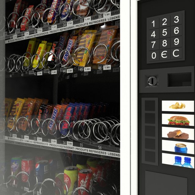 snack vending machine 3D Model in Outdoor items 3DExport